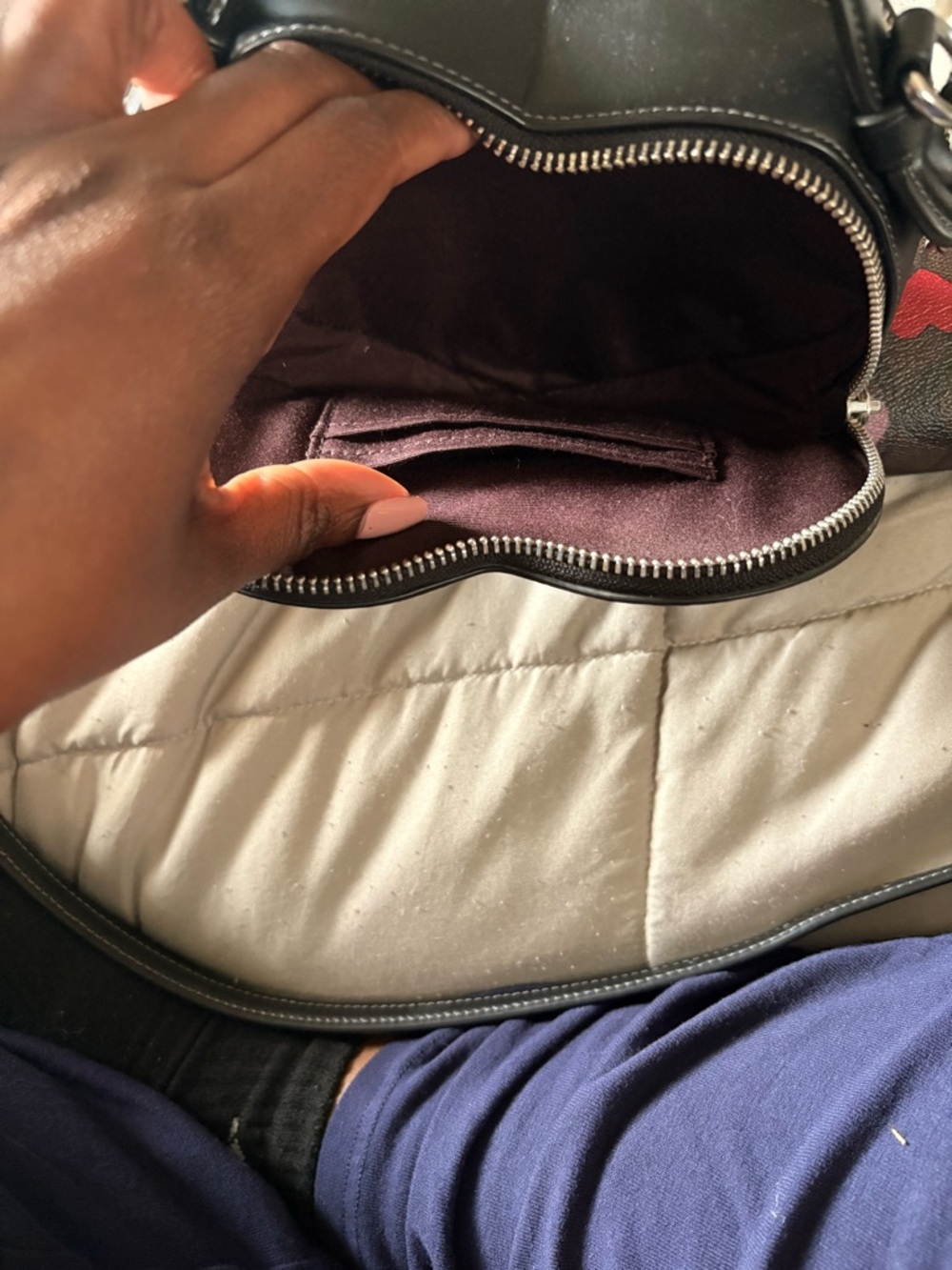 Coach Brown Heart-Print Mini Crossbody and Wallet Set - Multicolor Hearts - Picture 3 of 4